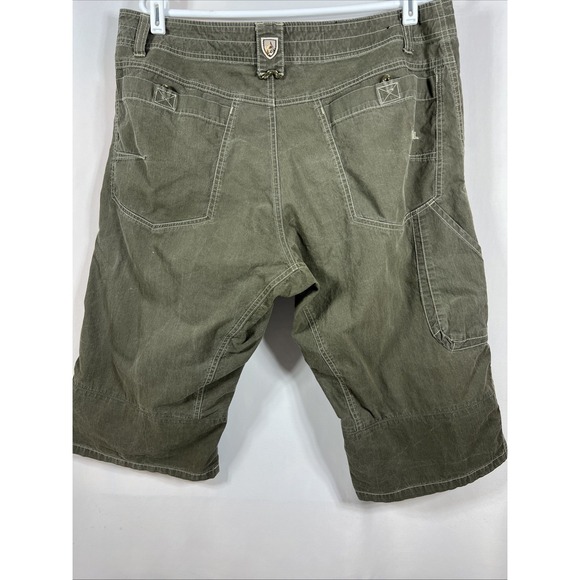 Kuhl Renegade Men's Olive Green Utility Cargo Hiking Trail Shorts Size 36 - Picture 3 of 16